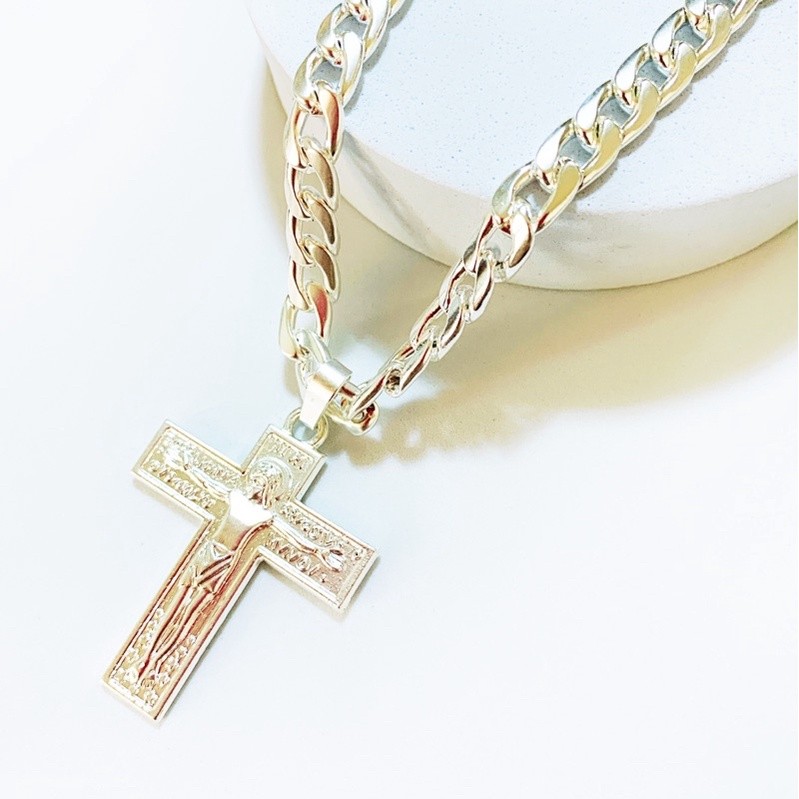 Men's fashion trend casual accessories jewelry 925 Silver 2in1 Necklace Bracelets Jewelry set