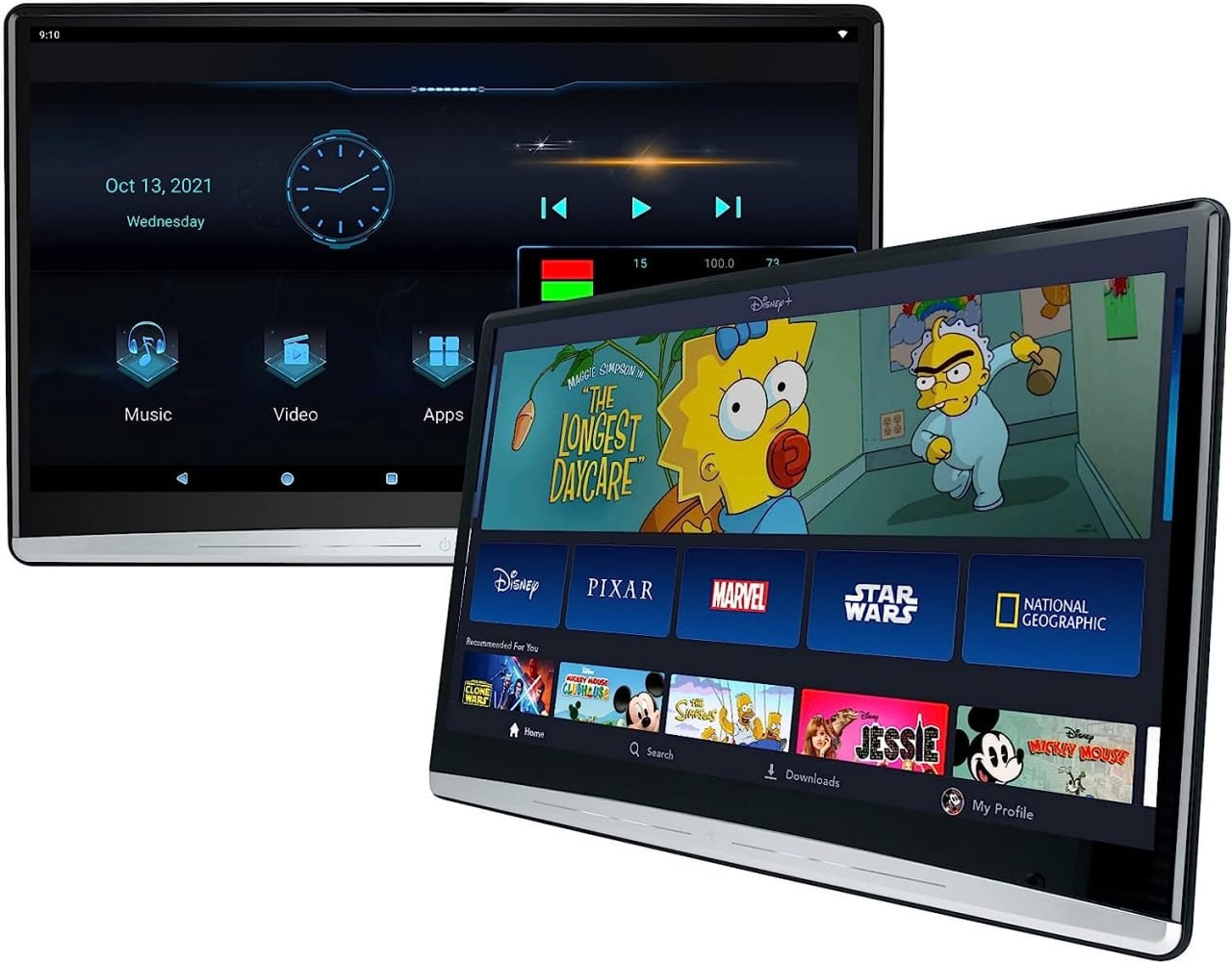 13.3 Upgrade Android 10 Car Headrest Video Players with 2.4G5G Dual Brand WiFi, Dual Rear Seat TV Monitors Can Sync Screens, IPS Touch Screen 4K Tablets, HDMI Outin Bluetooth FM USB-2G