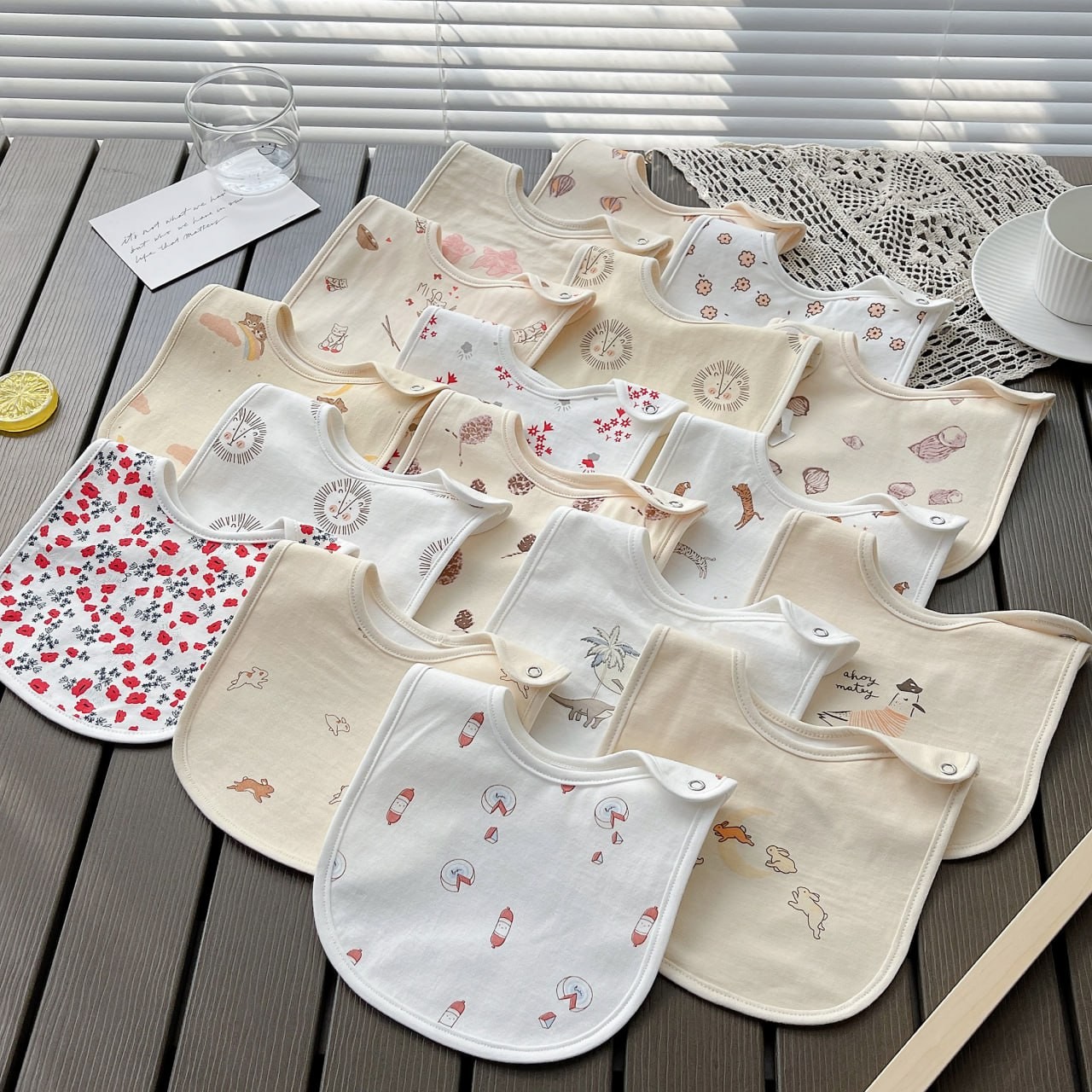 ins wind new baby saliva towel pure cotton cartoon waterproof bib baby eating bib newborn spitting milk towel
