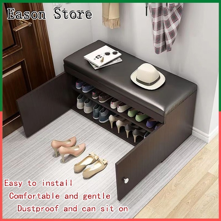 40/60CM Wooden Shoe Stool Cabinet with Soft Cushion Stool shoe rack organizer