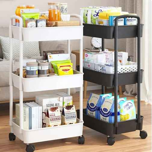 Mobile Storage Rack Trolley Kitchen Bathroom Bedroom Multi Storey Snacks Storage Rack with Wheels Organizer Home Accessories