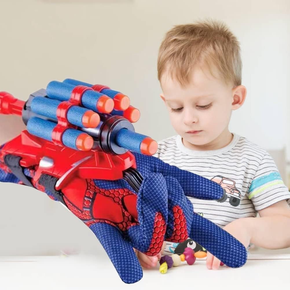 Spider Gloves Man Web Shooter Toy, Spider Kids Plastic Cosplay Launcher Glove Hero Movie Launcher with Wrist Toy Set Funny Decorate Children Educational Toys Wris