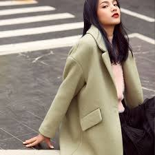 CHIC VEN Women's Woolen Coats Loose Casual Double Breasted Retro Double-sided Jacket Office Lady Outerwear Autumn Winter 2023