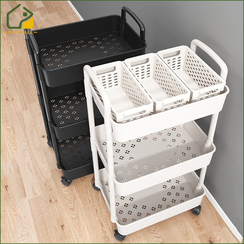 PoP 4-layer Bathroom trolley cart organizer Bath Rack Kitchen Organizer Room Organizer trolley shelf