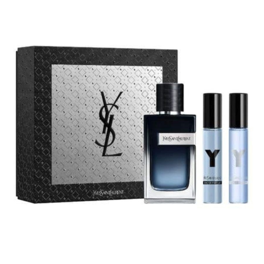 Yves Saint Laurent YSL Men's Perfume Set YSL Gift Set YSL Y 3 Pieces (100ml + 10ml)
