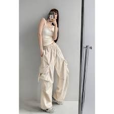 Y2K Street Wear Cargo Pants for Women Korean Harajuku Fashion Work Trousers Solid Wide Leg Straight Casual Pant Spring Autumn
