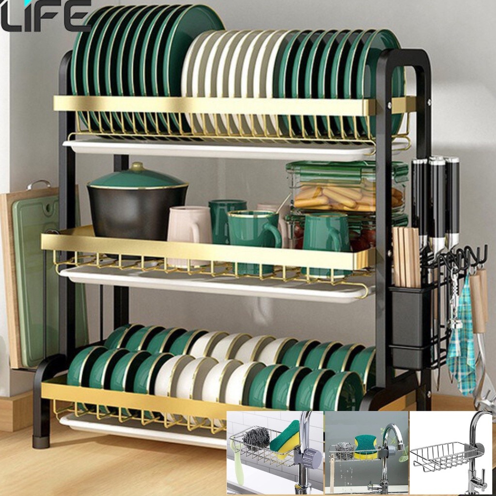 Stainless Steel Kitchen Sink Faucet Storage Rack Organizer Sponge 04
