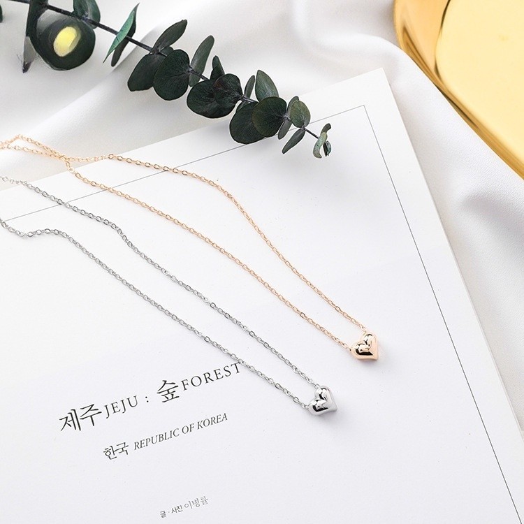 Cute Short Gold Peach Heart Necklace Clavicle Chain For Women Fashion Accessories Wholesale Jewelry