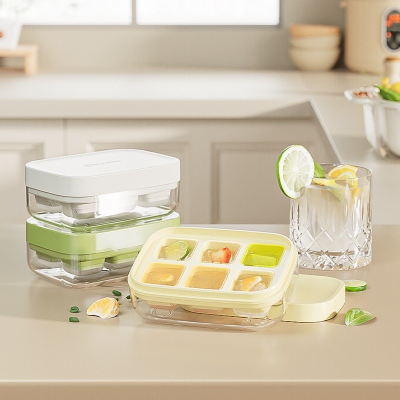 DHD press Ice Tray With Lid Plastic Ice Mould Home Kitchen Bar Accessories Creative DIY Ice Cube