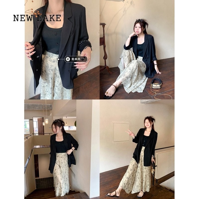 NEW LAKE summer solid color ice linen camisole women's cover up meat looks thin and slightly fat mm big U-neck all-match button top