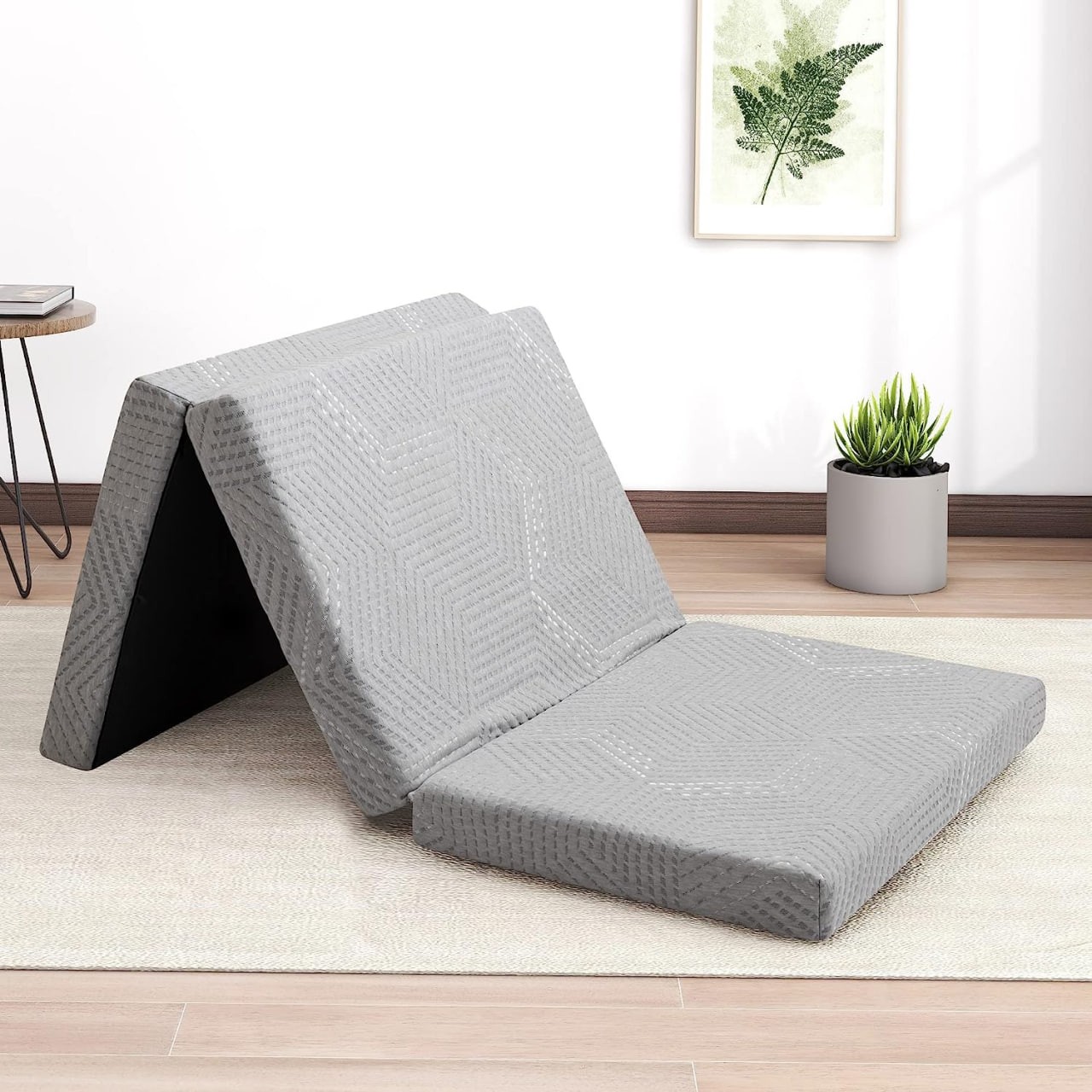 IULULU Folding Mattress, 4-Inch King Size Tri-Fold Memory Foam Mattress with Breathable & Washable Cover, Portable and Foldable Mattress for Floor, Guest Bed, Campin