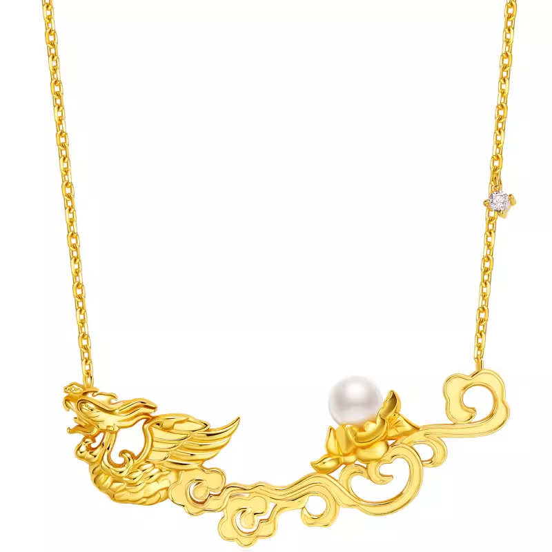 I go to fengqihua necklace new chinese style pearl cheongsam