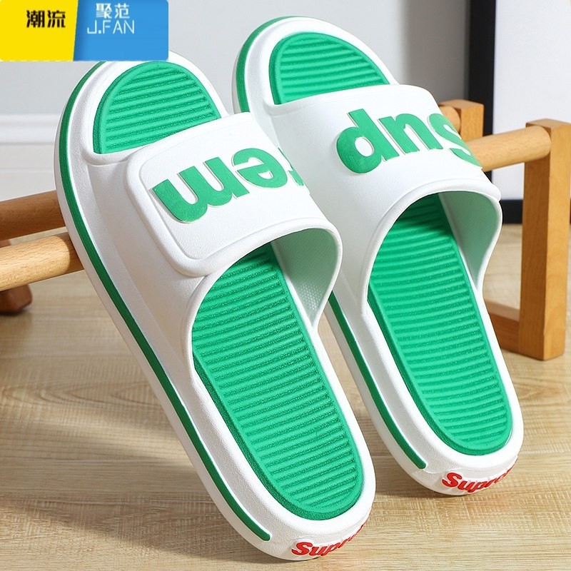 Jufan cool sandals and slippers for men's summer indoor home anti-slip thick-bottomed bathroom bath net red not smelly feet slippers for men's outerwear
