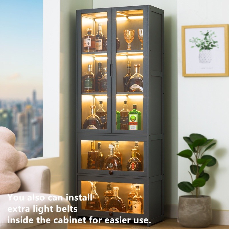 Finelife 5 layers sideboard bamboo cabinet wine cabinet kitchen cupboards rack sideboard