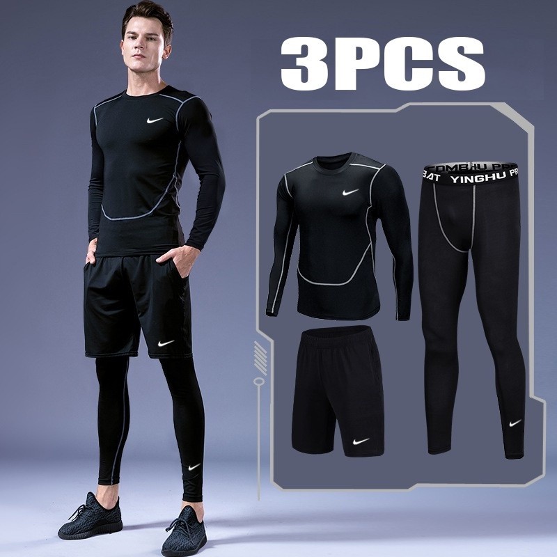 Running Outfit Men's Sports Gym Basketball Suit Training Tight Quick-Drying Morning and Night Running Spring Summer Workout Clothes