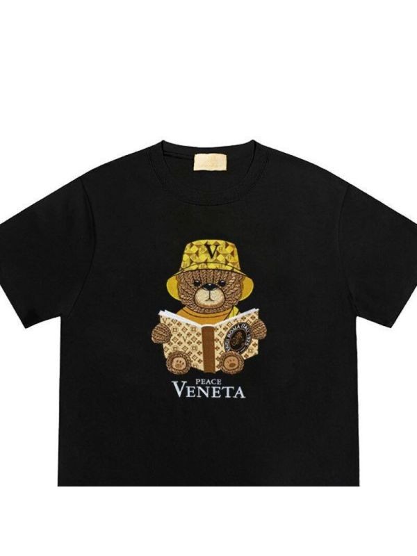 Brookings cute embroidered bear short-sleeved T-shirt for men and women 2023 new summer trend niche design sense
