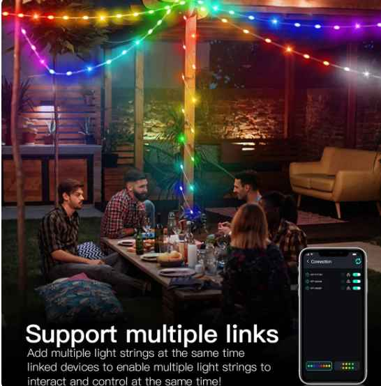 20M 10M 5M LED Christmas Lights Fairy String Light Smart Bluetooth Addressable Curtain Lights Garland Festoon Home Party Decor