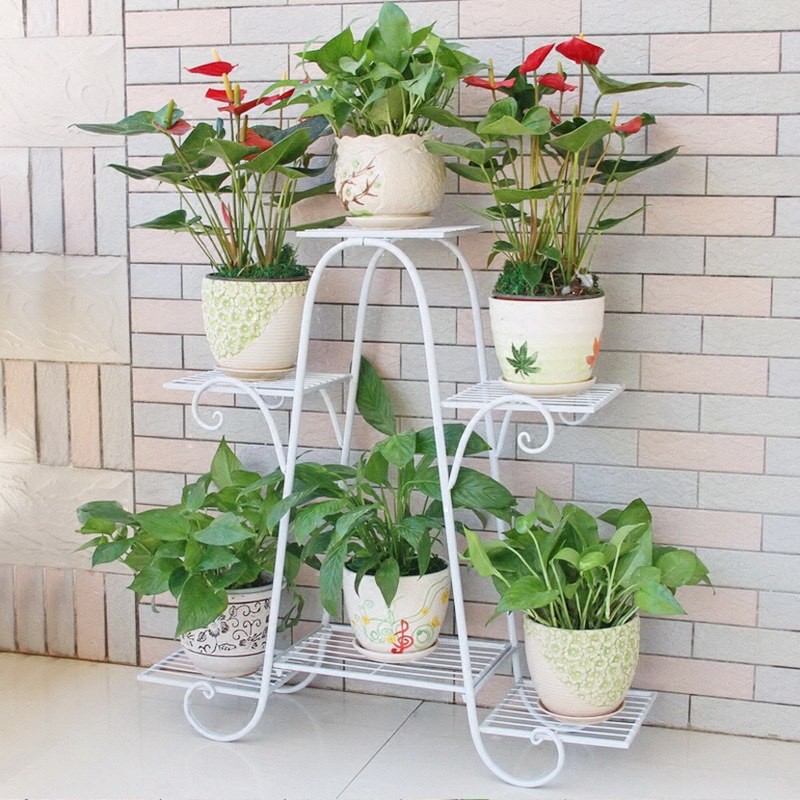 European-style wrought iron multi-layer flower stand green radish hanging orchid balcony flower shelf ground living room indoor floor-to-ceiling flower pot rack
