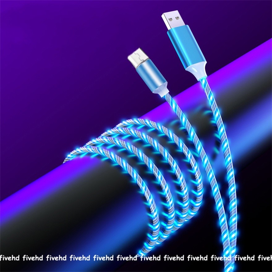 Glowing Cable Fast Charging Micro USB Cables LED Light Type C Charger for Android Charge Ligthing Wire Cord