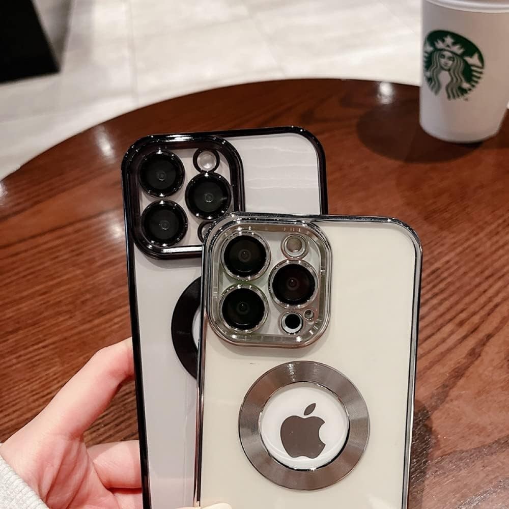 Luxury Electroplated Phone Case for iPhone 11 12 13 14 Pro Max XS X XR 7 8 Plus Mini Hollow Out Transparent Cases Cover,Rose Gold,for iPhone 13