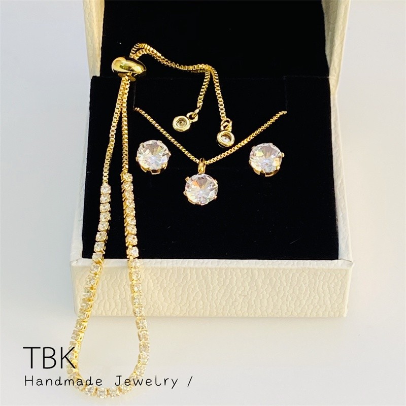 TBK 3in1 Gold plated bangko Jewelry set Necklace Bracelet Earring 2181s
