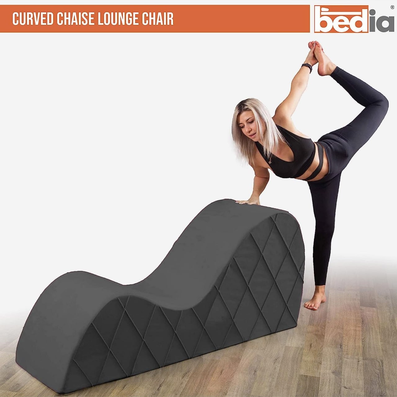 BEDIA Curved Chaise Lounge Chair for Yoga, Stretching, Relaxation and More…