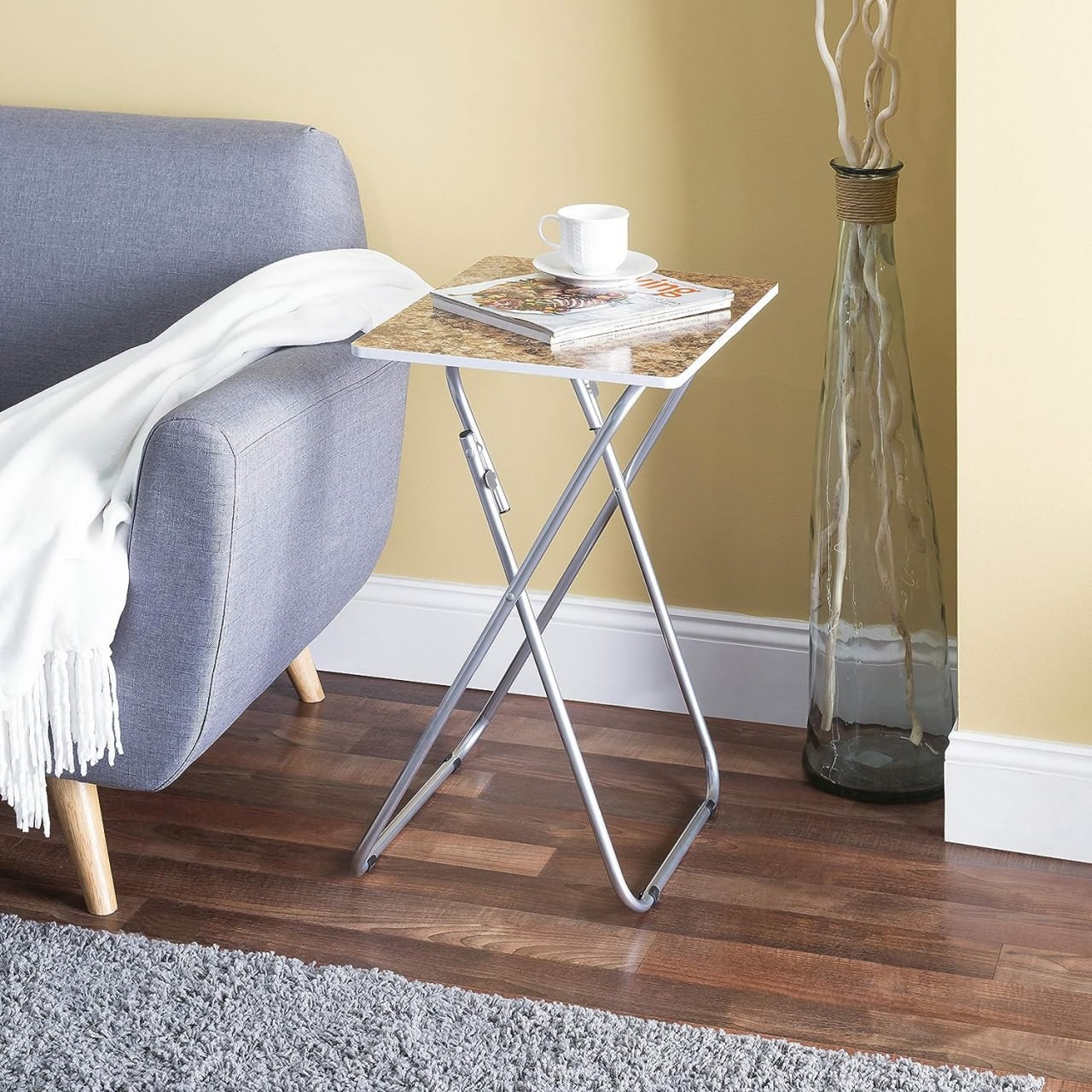 Home Basics Folding Table, Brown