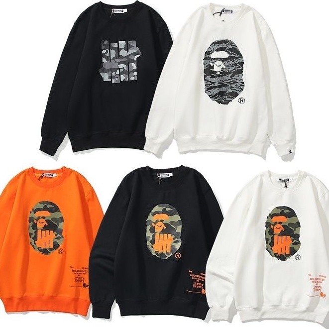 BAPE Street Wear Shark Five Bars Joint Style Sweatshirt Men Women Couples Ape Head Round Neck Pullover Jacket