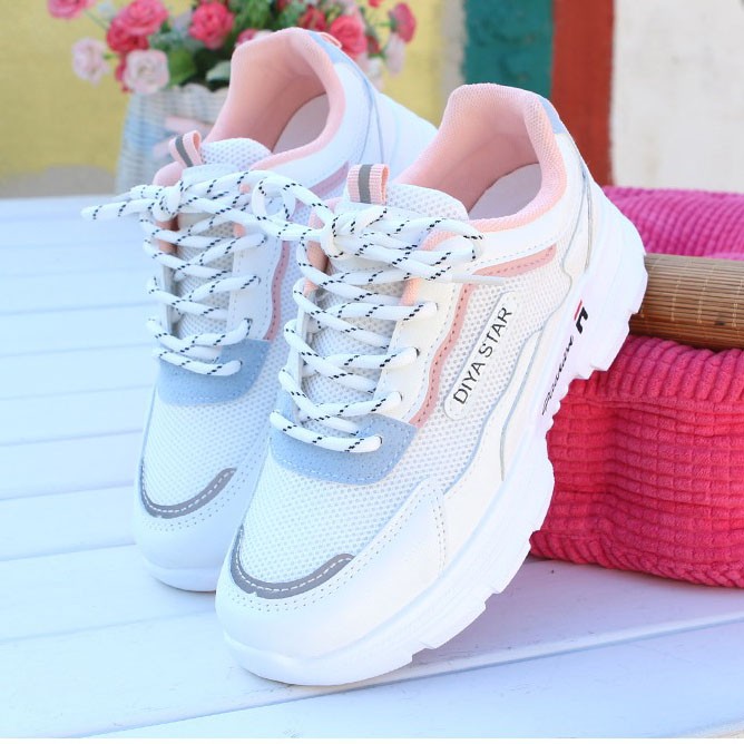 Women's shoes new style mesh breathable casual sports shoes women's lightweight white shoes
