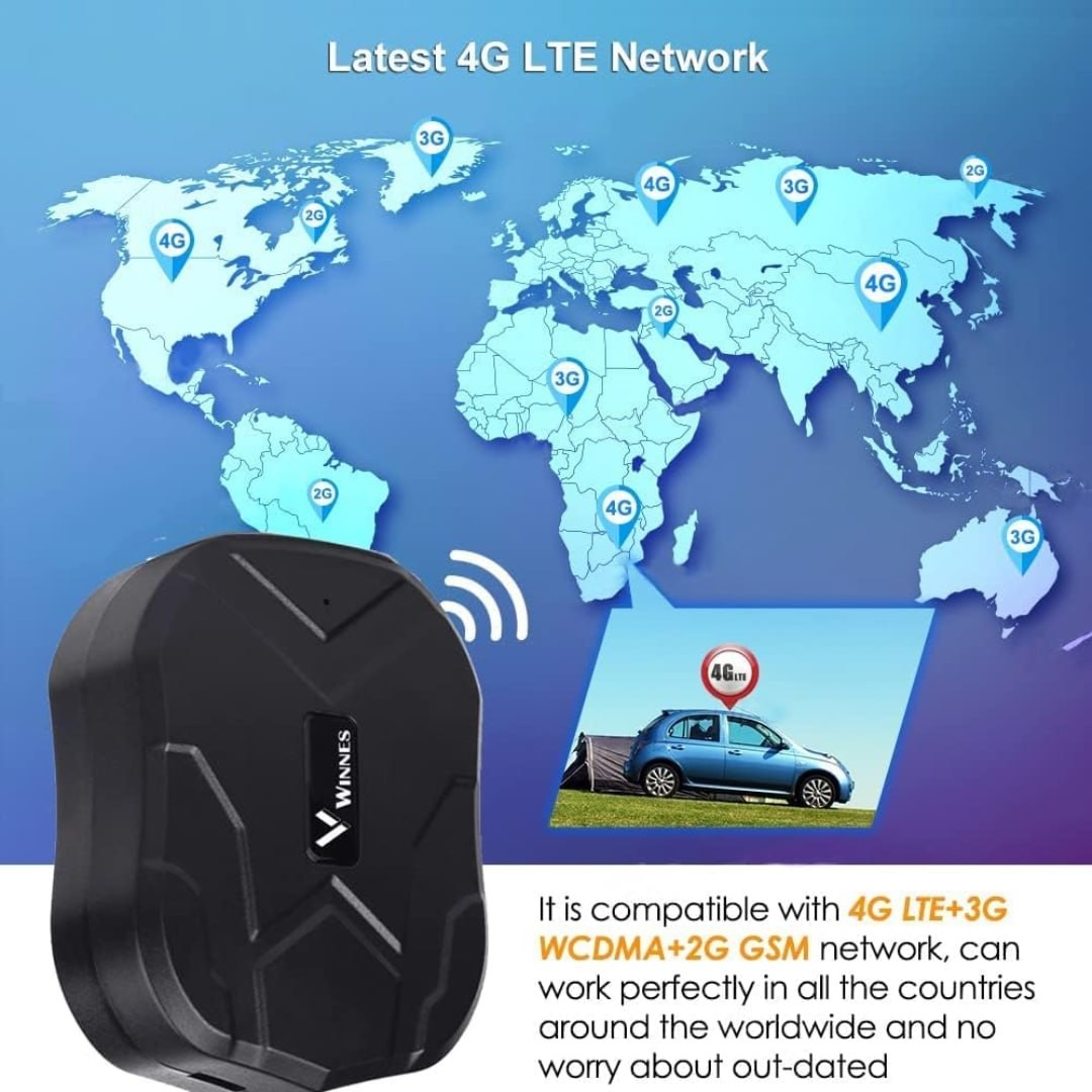 TKSTAR 4G GPS Tracker for Vehicles 10000mAh Magnetic Car GPS Tracker Locator Real-time Anti-Theft Tracking Device for Vehicles, Motorcycle, Trucks, Boats (4G TK905B)