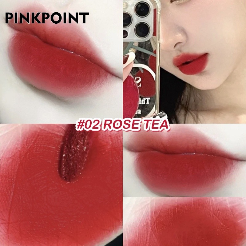 PINKPOINT Liquid Lip Tint Creamy Peach Clay Light Lip Glaze Matte Velvet Lipstick