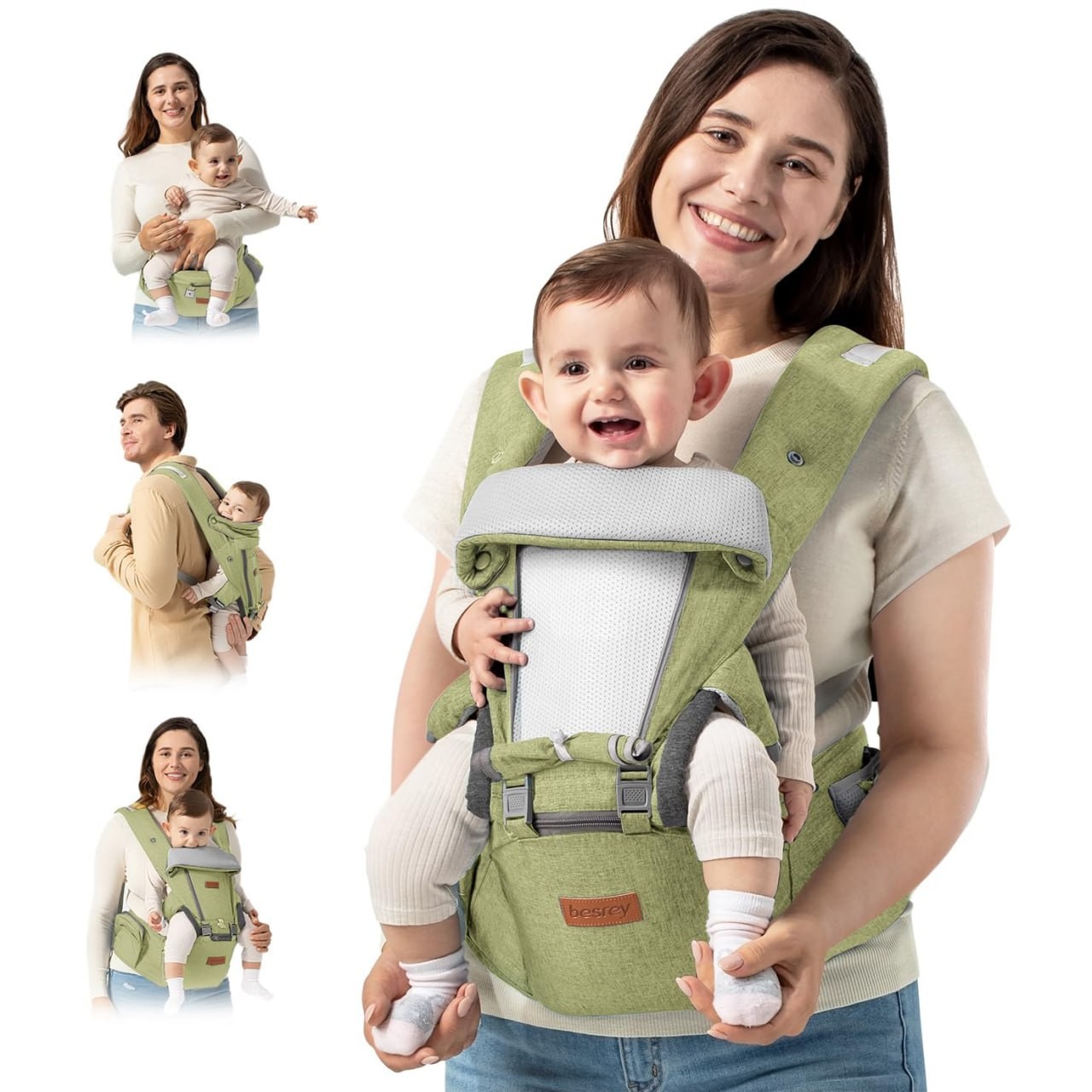 besrey Baby Carrier Front Facing Holder, Hip Seat, Dad Kangaroo Carrier Summer, Toddler Chest Hybrid Wrap Carrier, Mens Ergonomic Body Carrier Backpack, Easy Infant Carrier Mesh, Forward Soft Carri