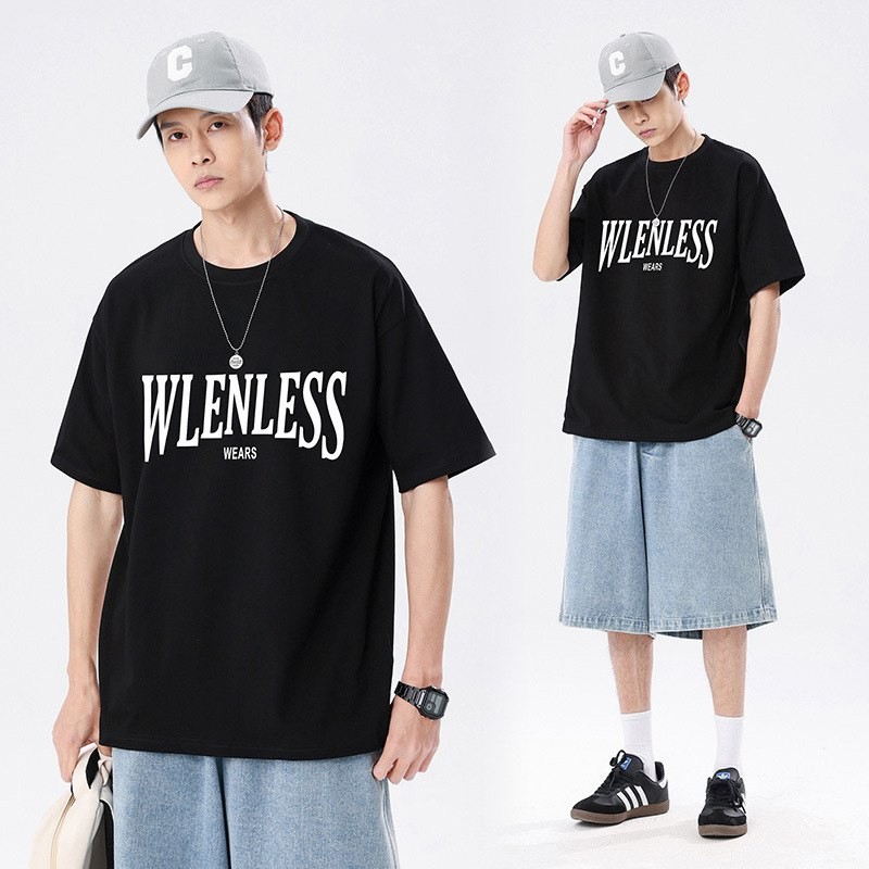 Feng Yuyangding High Street Short-sleeved T-shirt Men's 2023 Summer Round Neck Loose Youth Tops Men's T-Shirts