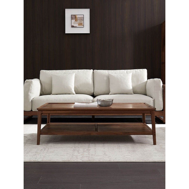North American FAS grade black walnut solid wood coffee table Nordic simple coffee table rectangular home living room furniture