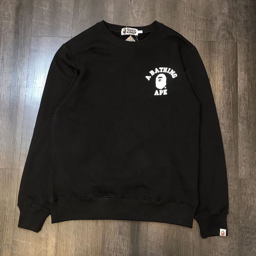 Spring and Autumn Trend Unisex AP1 Ape Head Printed LOGO Fashion Casual Long Sleeve Round Neck Sweater Collar Label+Hanging Tag