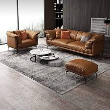 Modern Minimalist Living Room Leather Sofa Apartment Furniture Set Combination Wtih Customzied Color