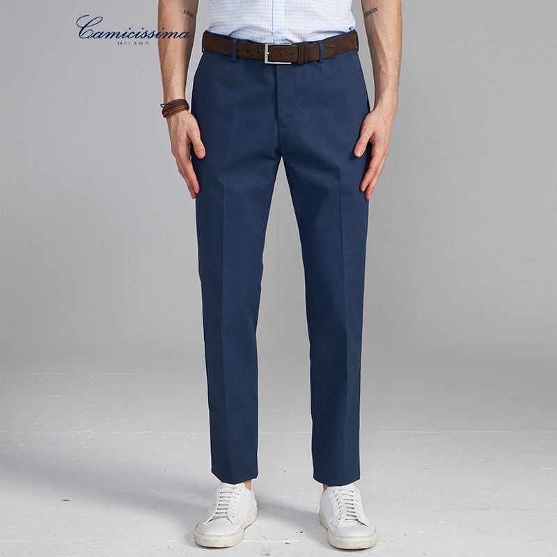 CAMICISSIMAKai Mitch non-ironing business casual trousers dark blue low-key simple all-match straight-leg pants