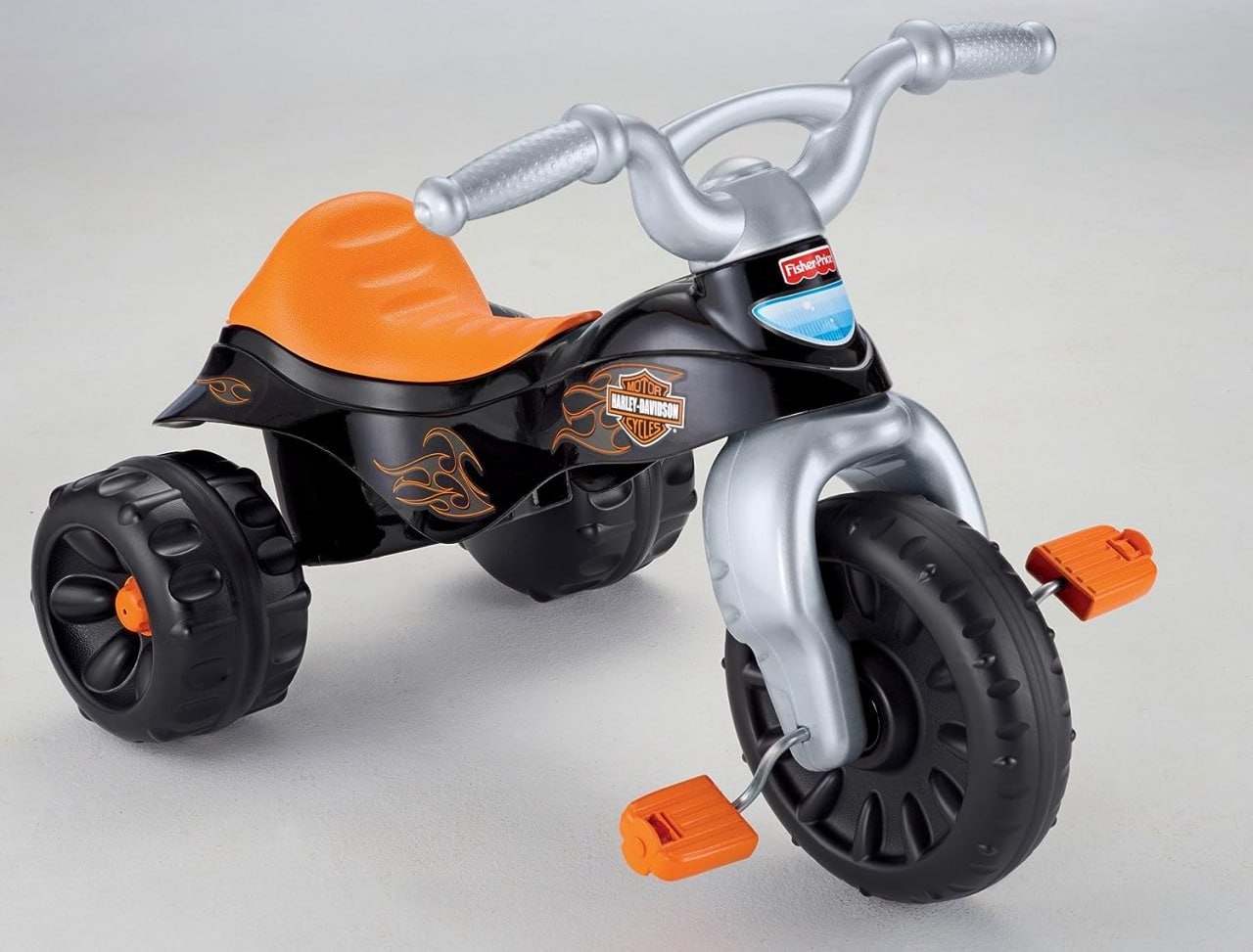 Fisher-Price Harley-Davidson Toddler Tricycle Tough Trike Bike with Handlebar Grips and Storage for Kids (Amazon Exclusive), Black