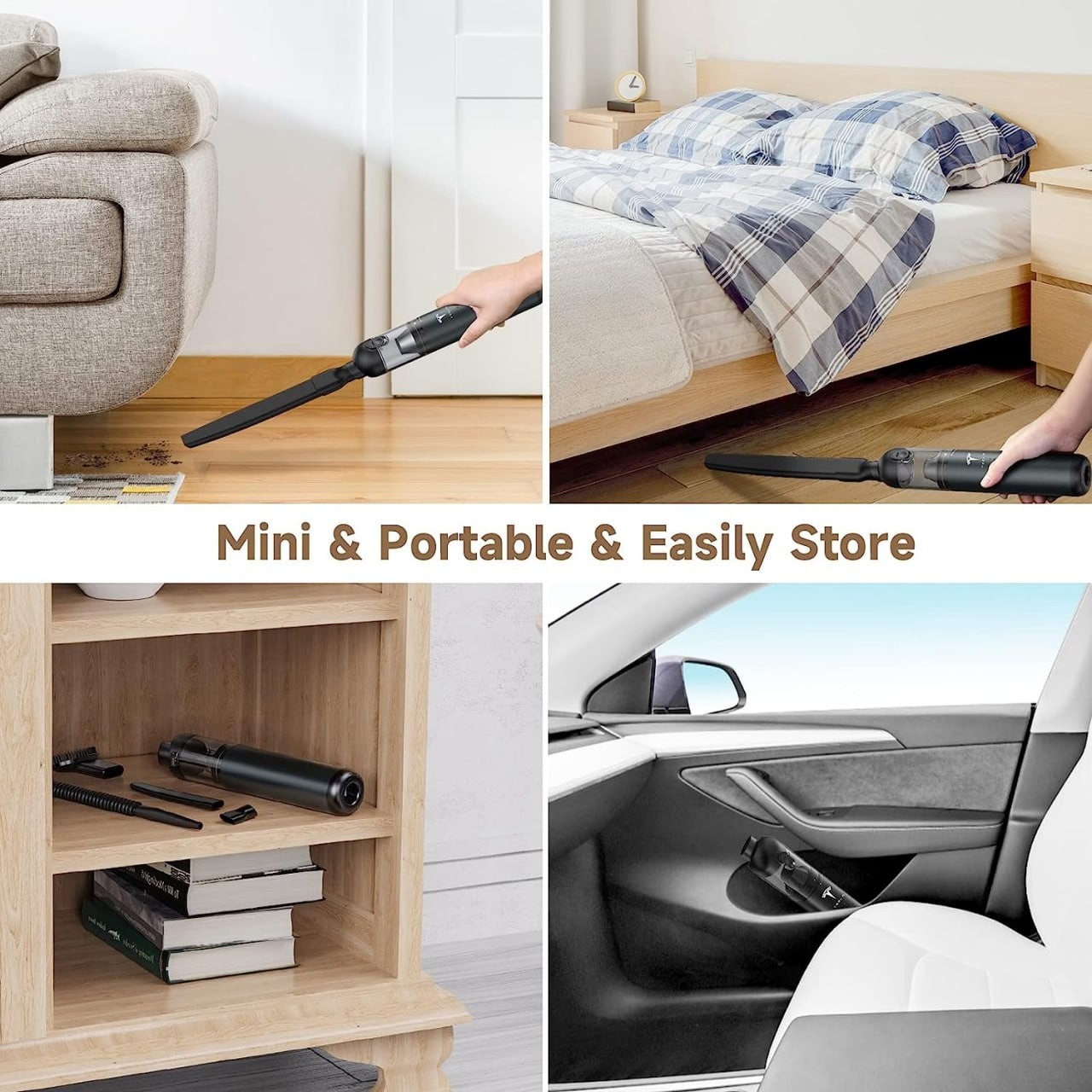 ELENAT for Tesla Car Vacuum Cleaner Cordless Rechargeable,Tesla Model 3 Y S X Accessories,Wireless Handheld Vacuum Portable for Car,15KPA, 8000mAh Mini Vacuum for Home Office (Black)