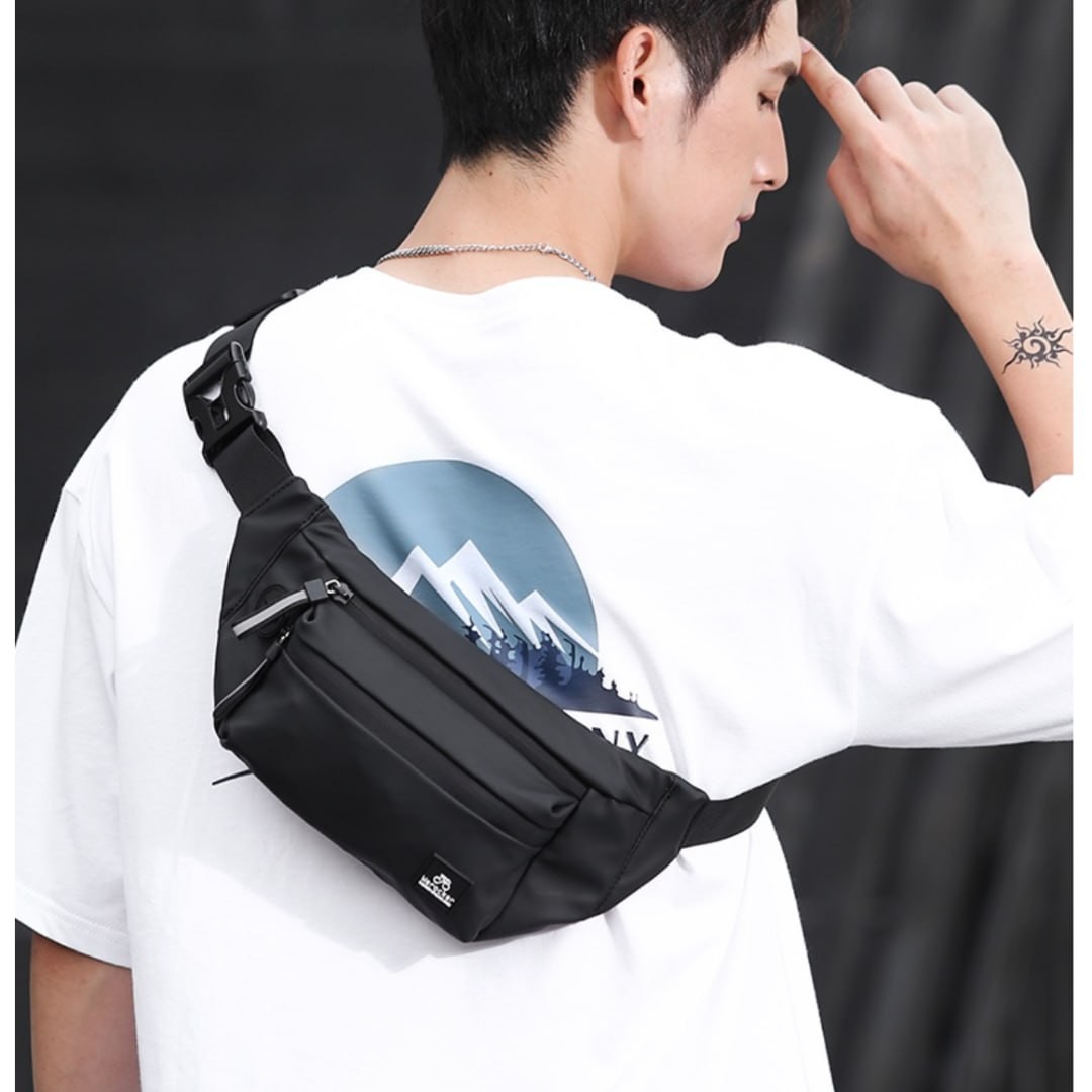 Men's Chest Bag Trendy Brand Waist Bag Cross Bag Boys Bag Single Shoulder Messenger Bag Casual Multifunctional Small Bag Cycling Backpack NEW LAKE Men's Waist Bag