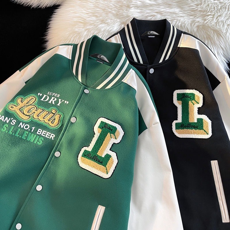 varsity jacket for men vintage aesthetic jacket oversized polo korean sweatshirt baseball jacket