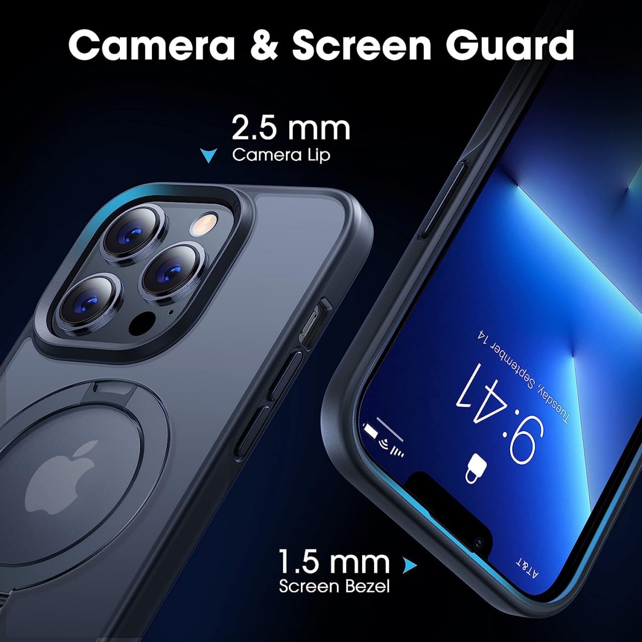 CASEKOO for iPhone 13 Pro Case with Magnetic Invisible Stand [Military Drop Protection] [Compatible with MagSafe] Shockproof Slim Phone Case for iPhone 13
